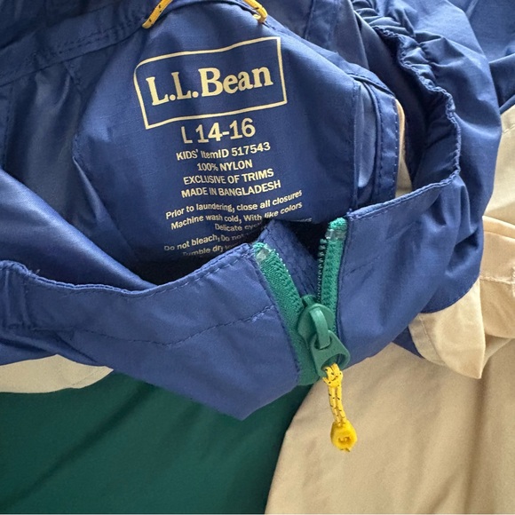 L.L. Bean Kids Colorblock Raincoat Size L 14-16 - Picture 5 of 5
